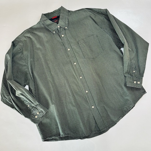 Wrangler Other - Wrangler Premium Quality Green Plaid Button Down Shirt Men's 2XL 100% Cotton Lon